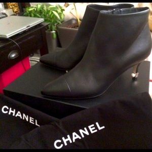 Authentic Chanel booties with dust bags and box